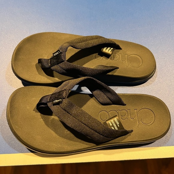 CHACO WOMEN'S BLACK FLIP FLOPS SANDALS THONGS TOE POST SIZE US  6 - Picture 1 of 5